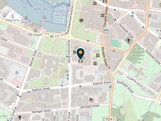 Map showing IMAX Victoria, 675 Belleville Street, Victoria
