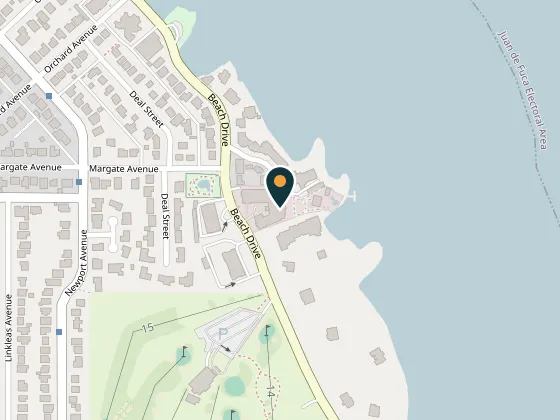 Map showing Oak Bay Beach Hotel, Beach Drive, Oak Bay