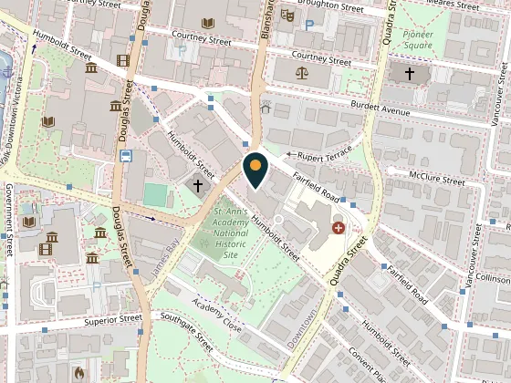 Map showing The Parkside Hotel & Spa, 810 Humboldt Street, Victoria, BC V8V 5B1