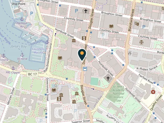 Map showing Victoria Conference Centre, 720 Douglas Street, Victoria, BC