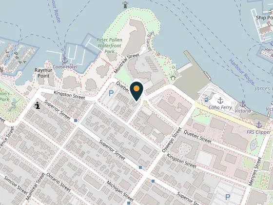Map showing Nourish Kitchen & Cafe, Quebec Street, Victoria