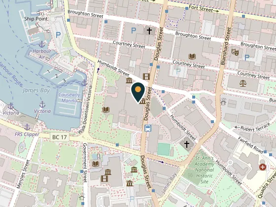 Map showing Victoria Conference Centre, 720 Douglas Street, Victoria