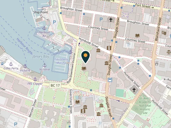 Map showing Fairmont Empress, 721 Government Street, Victoria