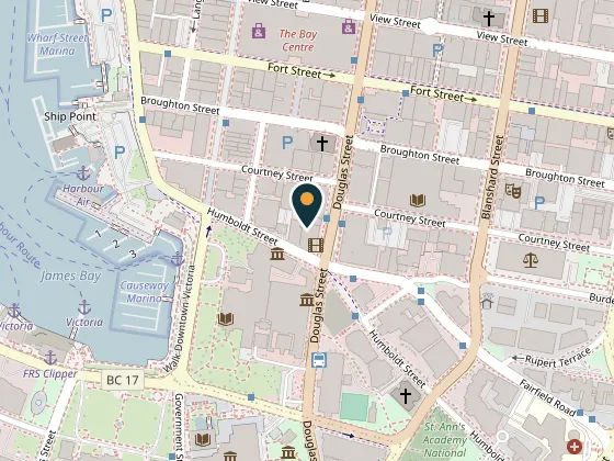 Map showing Vic Theatre, 808 Douglas Street, Victoria