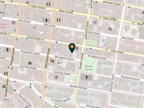Map showing Theatre SKAM, 846 Broughton Street, Victoria, BC V8W 1E4