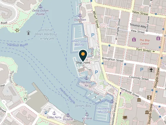 Map showing Argonaut II, moored at Ship Point, Inner Harbour