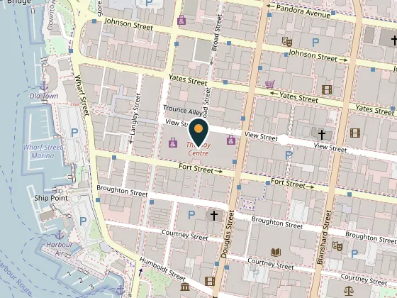 Map showing Bay Centre, Government Street, Victoria