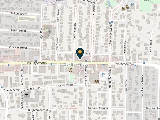 Map showing The Avenue Gallery, Oak Bay Avenue, Oak Bay