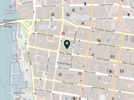 Map showing Patagonia Victoria, 616 Yates Street, Victoria