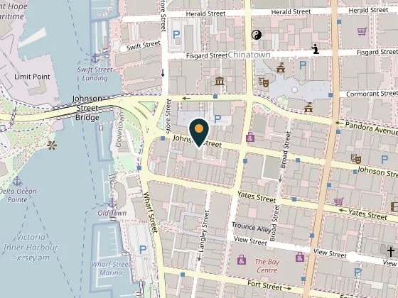 Map showing Hanna Kaye Art Therapy & Counselling, 561 Johnson Street, Victoria