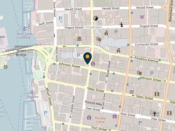 Map showing MEC Victoria, 1450 Government Street, Victoria