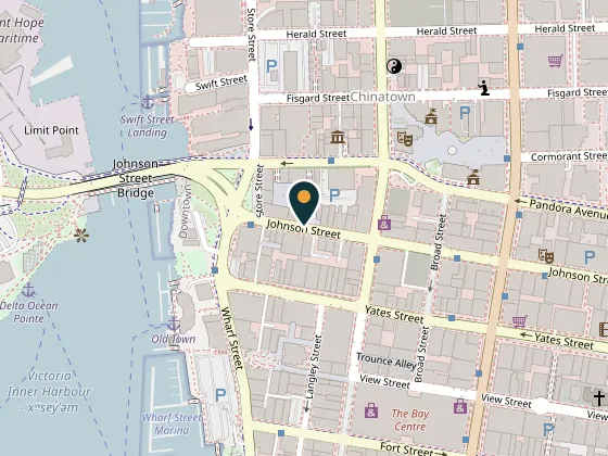 Map showing 552 Johnson St, 552 Johnson Street, Victoria, BC V8W 3C6