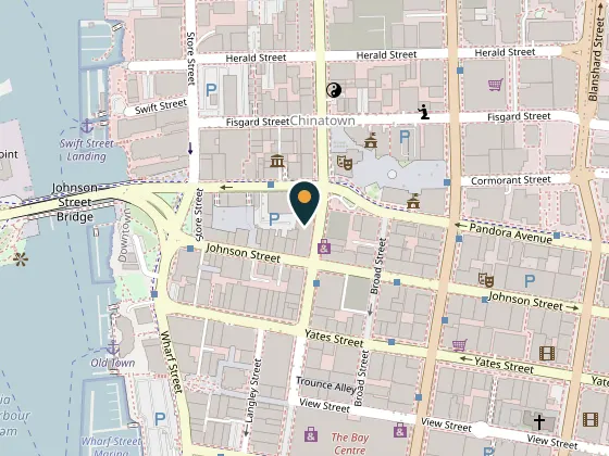 Map showing MEC Victoria, 1450 Government Street, Victoria