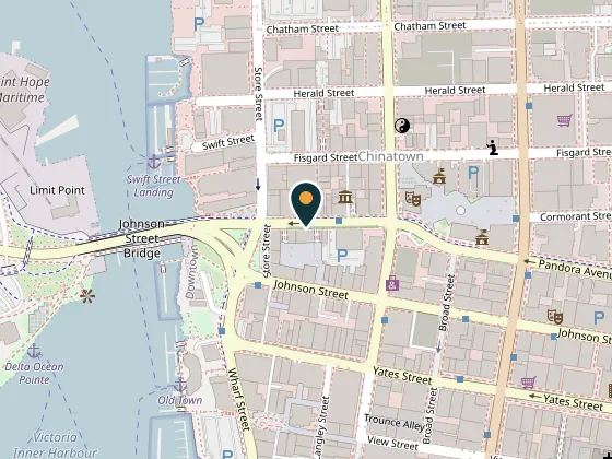 Map showing 531 Pandora Ave, 531 Pandora Avenue, Victoria