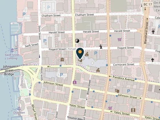 Map showing McPherson Playhouse, 3 Centennial Square, Victoria