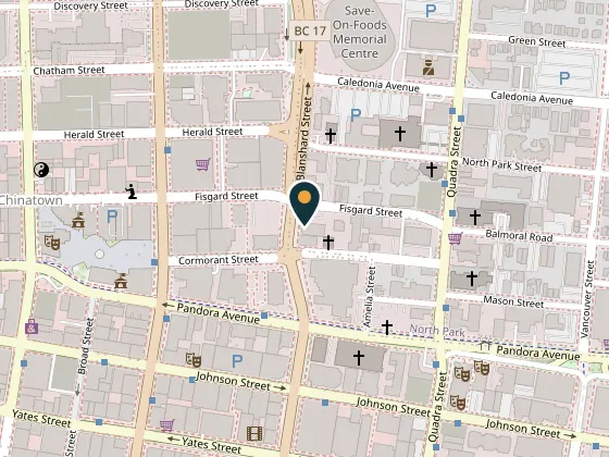Map showing Intrepid Studio, 1609 Blanshard Street, Victoria