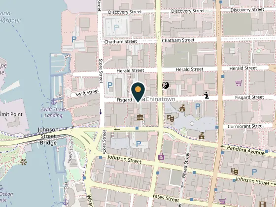 Map showing Ugly Duckling Dining & Provisions, 543 Fisgard Street, Victoria