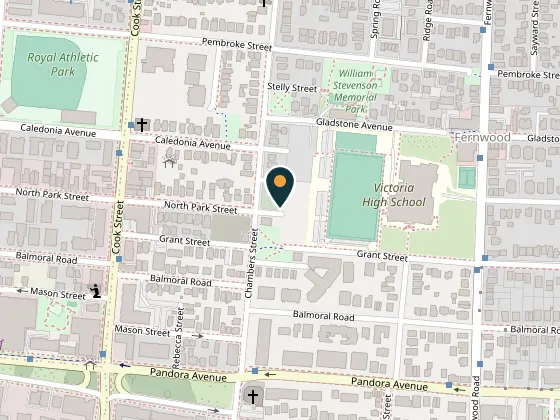 Map showing Compost Education Centre, 1216 N Park St, Victoria