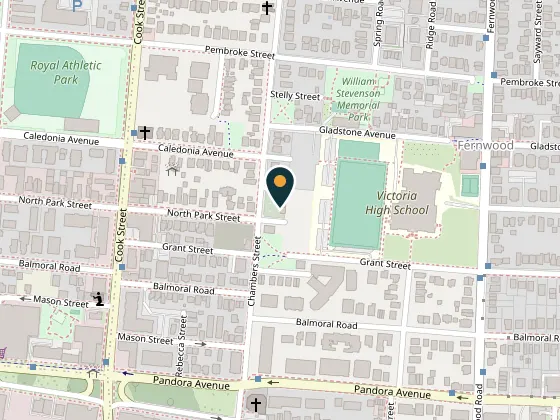 Map showing Compost Education Centre, 1216 North Park Street, Victoria