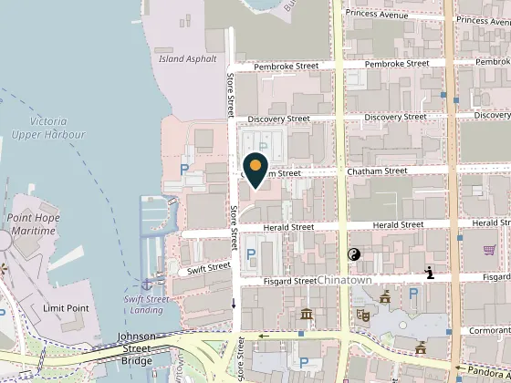 Map showing VI Plant Shop, 515 Chatham Street, Victoria