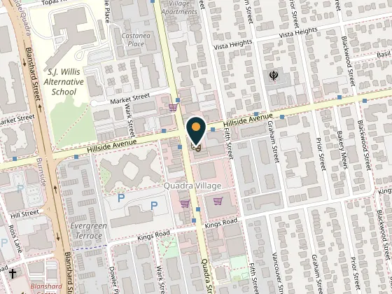 Map showing The Roxy Theatre, 2657 Quadra Street