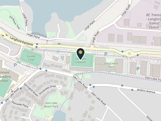 Map showing Starlight Stadium, 1089 Langford Parkway, 1089 Langford Parkway, Langford
