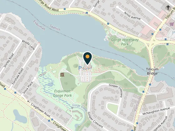 Map showing Gorge Park Pavilion, 1070 Tillicum Road, Esquimalt