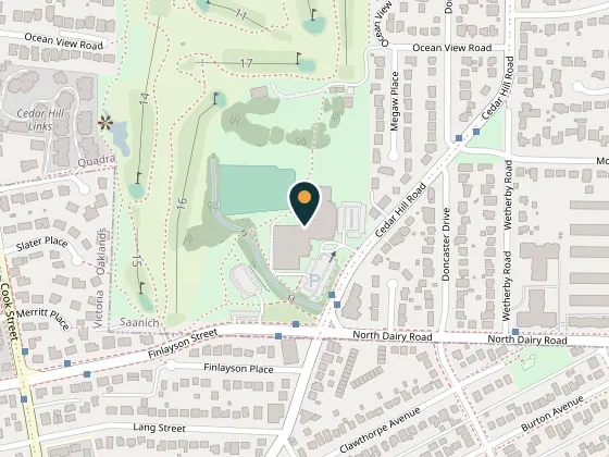 Map showing Cedar Hill Recreation and Arts Centre, 3220 Cedar Hill Road, 3220 Cedar Hill Road, Saanich
