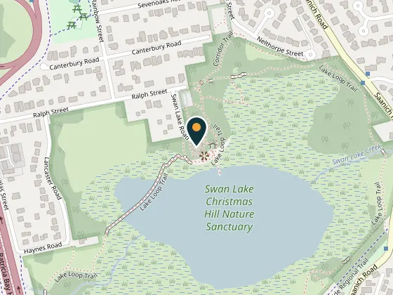 Map showing Swan Lake Christmas Hill Nature Sanctuary, 3873 Swan Lake Road