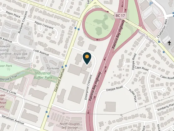 Map showing Macaloney's Distillery & Brewery, 761 Enterprise Crescent, Saanich
