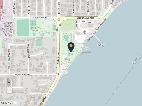 Map showing ArtSea Gallery, Tulista Park, 9565 Fifth Street, Sidney