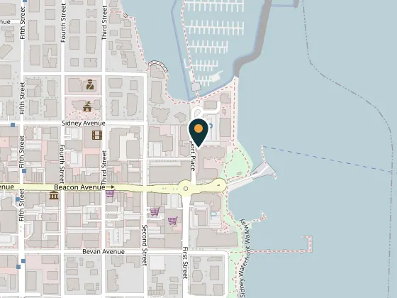 Map showing Shaw Centre for the Salish Sea, 9811 Seaport Place, Sidney