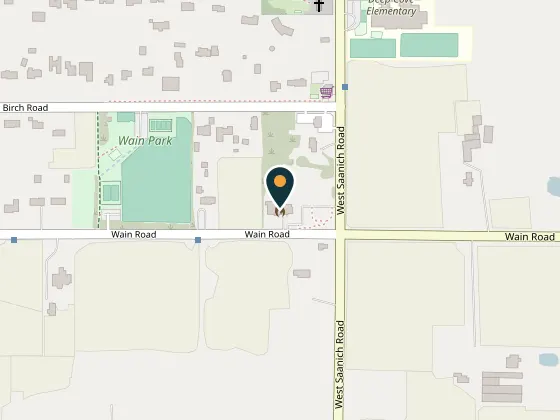 Map showing Wain Road Fire Hall, 986 Wain Road, North Saanich